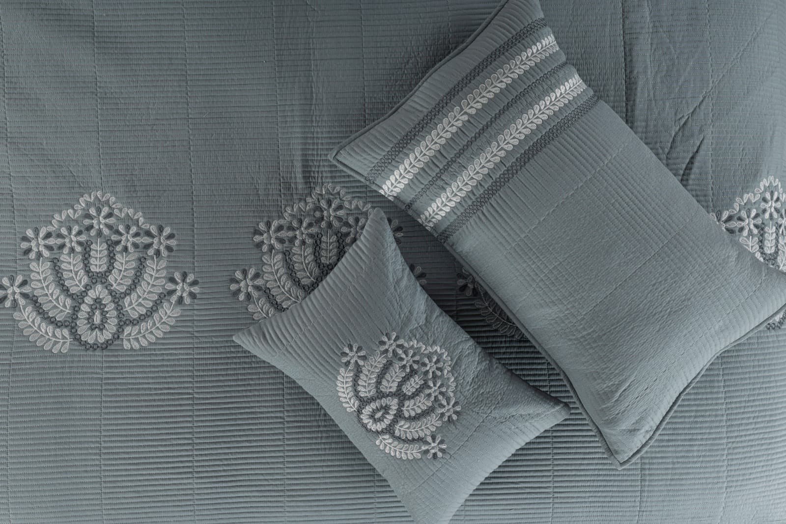 Damask Slate Grey Pillow